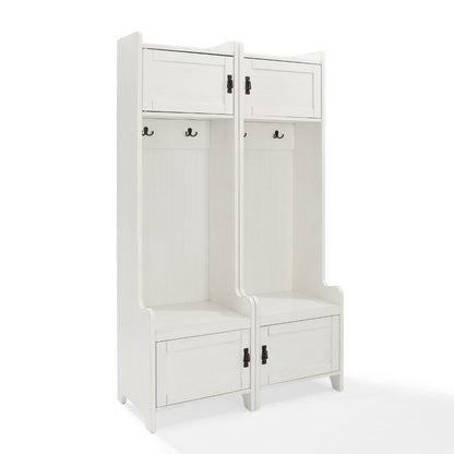 Crosley Furniture - Fremont 2 Pc Entryway Kit Two Towers in Distressed Whit - KF60004WH veiw 1