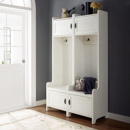 Crosley Furniture - Fremont 2 Pc Entryway Kit Two Towers in Distressed Whit - KF60004WH veiw 2