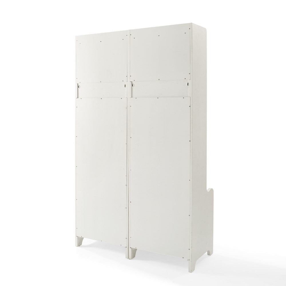 Crosley Furniture - Fremont 2 Pc Entryway Kit Two Towers in Distressed Whit - KF60004WH veiw 4