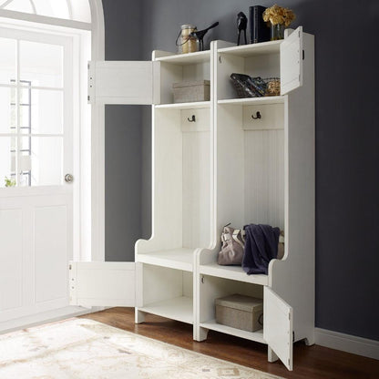 Crosley Furniture - Fremont 2 Pc Entryway Kit Two Towers in Distressed Whit - KF60004WH veiw 7
