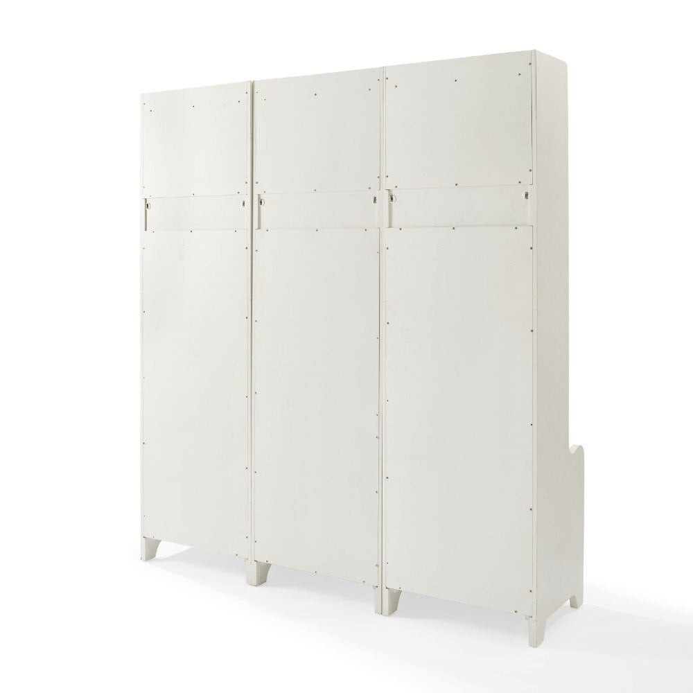 Crosley Furniture - Fremont 3 Pc Entryway Kit - Three Towers in Distressed White - KF60005WH veiw 4