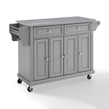 Crosley Furniture - Full Size Stainless Steel Top Kitchen Cart Gray/Stainless Steel - KF30002EGY veiw 1