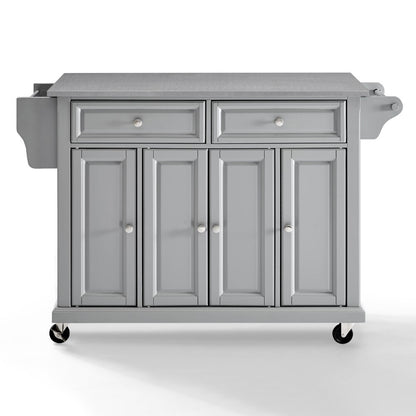 Crosley Furniture - Full Size Stainless Steel Top Kitchen Cart Gray/Stainless Steel - KF30002EGY veiw 2