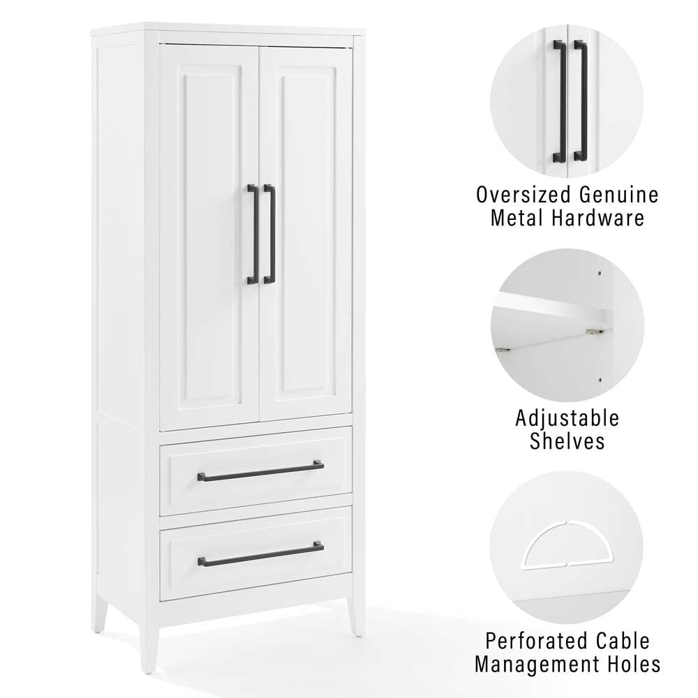 Crosley Furniture Genevieve Storage Pantry White - CF3136-WH veiw 5