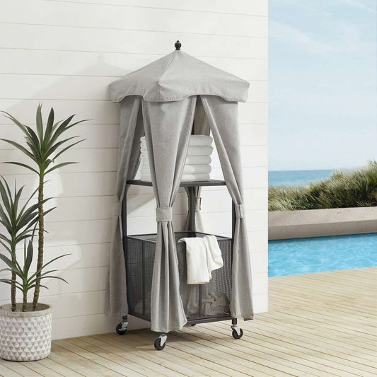 Crosley Furniture - Grady Outdoor Storage Towel Valet Gray - CO7309MB-GY_CLOSEOUT veiw 2