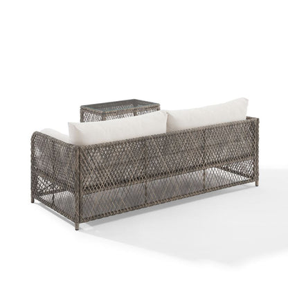 Crosley Furniture - Granite Bay 2Pc Wicker Outdoor Sofa Patio Furniture Set - Sofa & Coffee Table - KO70366ST-CR view 4