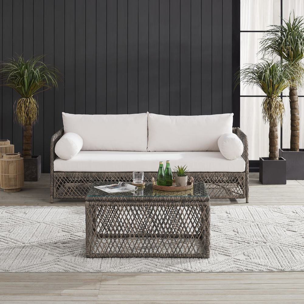 Crosley Furniture - Granite Bay 2Pc Wicker Outdoor Sofa Patio Furniture Set - Sofa & Coffee Table - KO70366ST-CR view 7