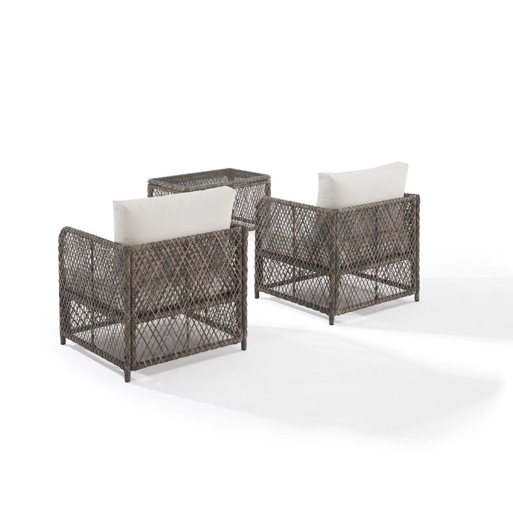 Crosley Furniture - Granite Bay 3-Piece Wicker Outdoor Chair Set - Coffee Table & 2 Chairs - KO70363ST-CR view 4