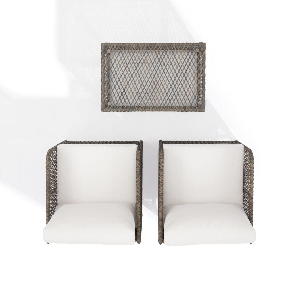 Crosley Furniture - Granite Bay 3-Piece Wicker Outdoor Chair Set - Coffee Table & 2 Chairs - KO70363ST-CR view 5