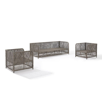 Crosley Furniture - Granite Bay 3Pc Wicker Outdoor Sofa Patio Furniture Set - Sofa & 2 Chairs - KO70365ST-CR view 1