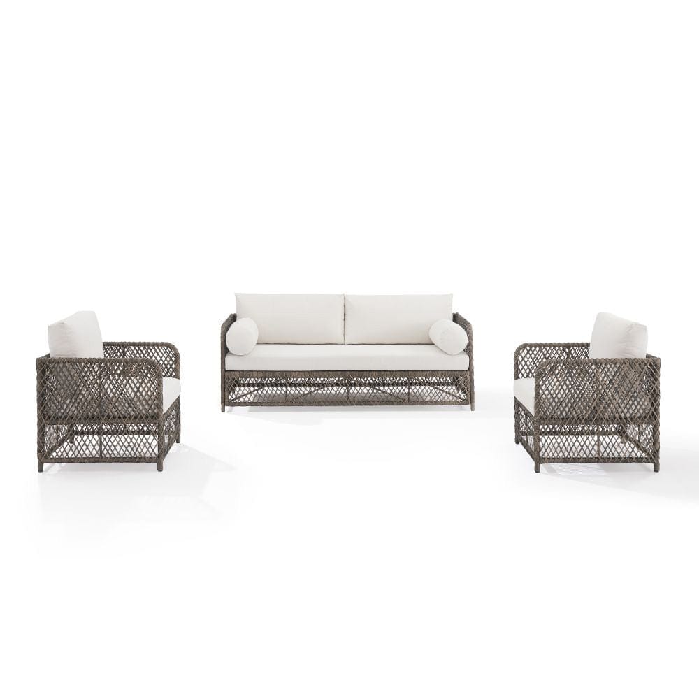 Crosley Furniture - Granite Bay 3Pc Wicker Outdoor Sofa Patio Furniture Set - Sofa & 2 Chairs - KO70365ST-CR view 2