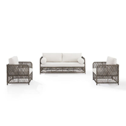Crosley Furniture - Granite Bay 3Pc Wicker Outdoor Sofa Patio Furniture Set - Sofa & 2 Chairs - KO70365ST-CR view 2