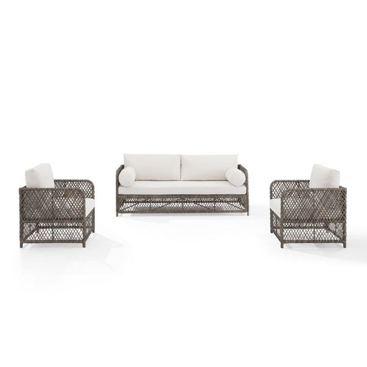 Crosley Furniture - Granite Bay 3Pc Wicker Outdoor Sofa Patio Furniture Set - Sofa & 2 Chairs - KO70365ST-CR view 2