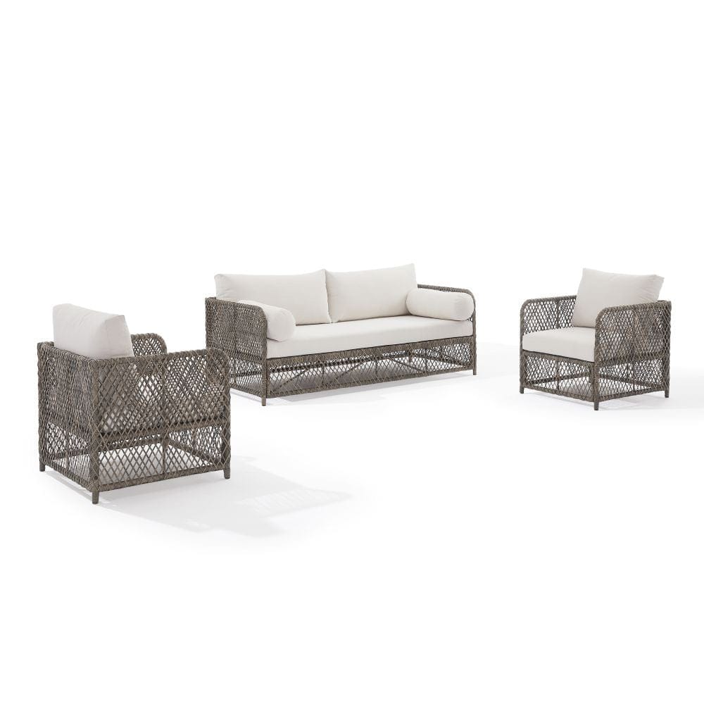 Crosley Furniture - Granite Bay 3Pc Wicker Outdoor Sofa Patio Furniture Set - Sofa & 2 Chairs - KO70365ST-CR view 3
