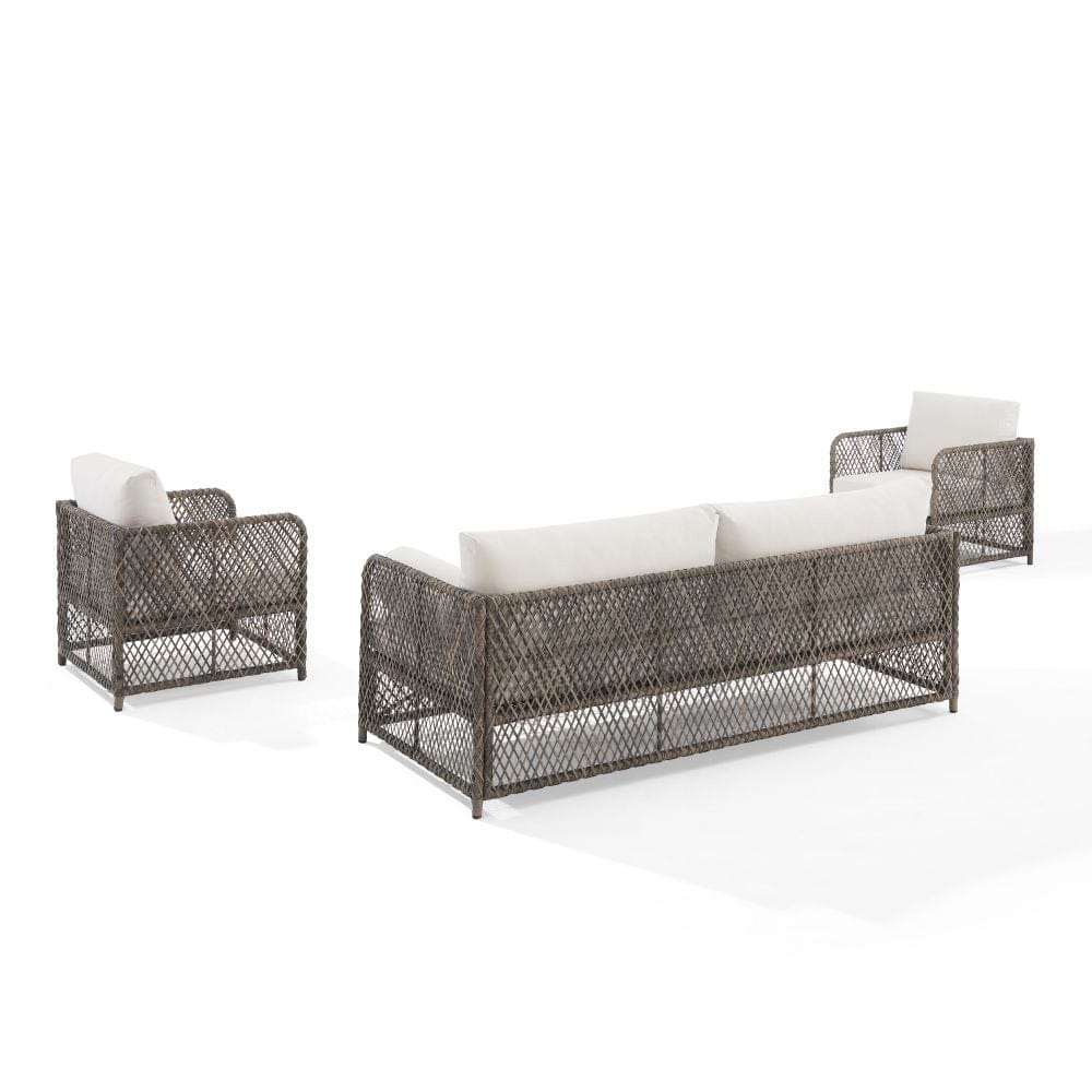 Crosley Furniture - Granite Bay 3Pc Wicker Outdoor Sofa Patio Furniture Set - Sofa & 2 Chairs - KO70365ST-CR view 4