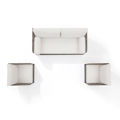 Crosley Furniture - Granite Bay 3Pc Wicker Outdoor Sofa Patio Furniture Set - Sofa & 2 Chairs - KO70365ST-CR view 5