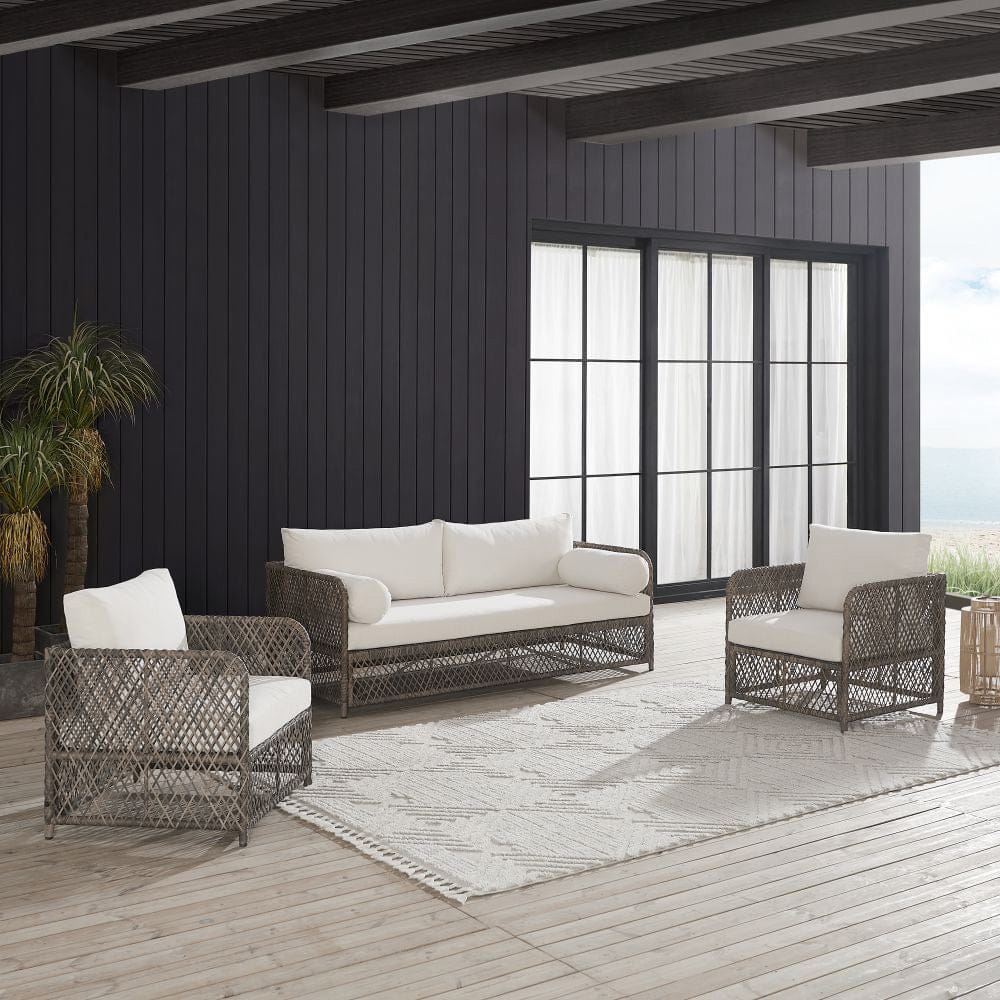 Crosley Furniture - Granite Bay 3Pc Wicker Outdoor Sofa Patio Furniture Set - Sofa & 2 Chairs - KO70365ST-CR view 6
