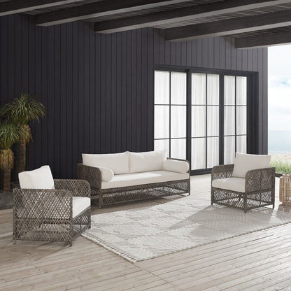 Crosley Furniture - Granite Bay 3Pc Wicker Outdoor Sofa Patio Furniture Set - Sofa & 2 Chairs - KO70365ST-CR view 6