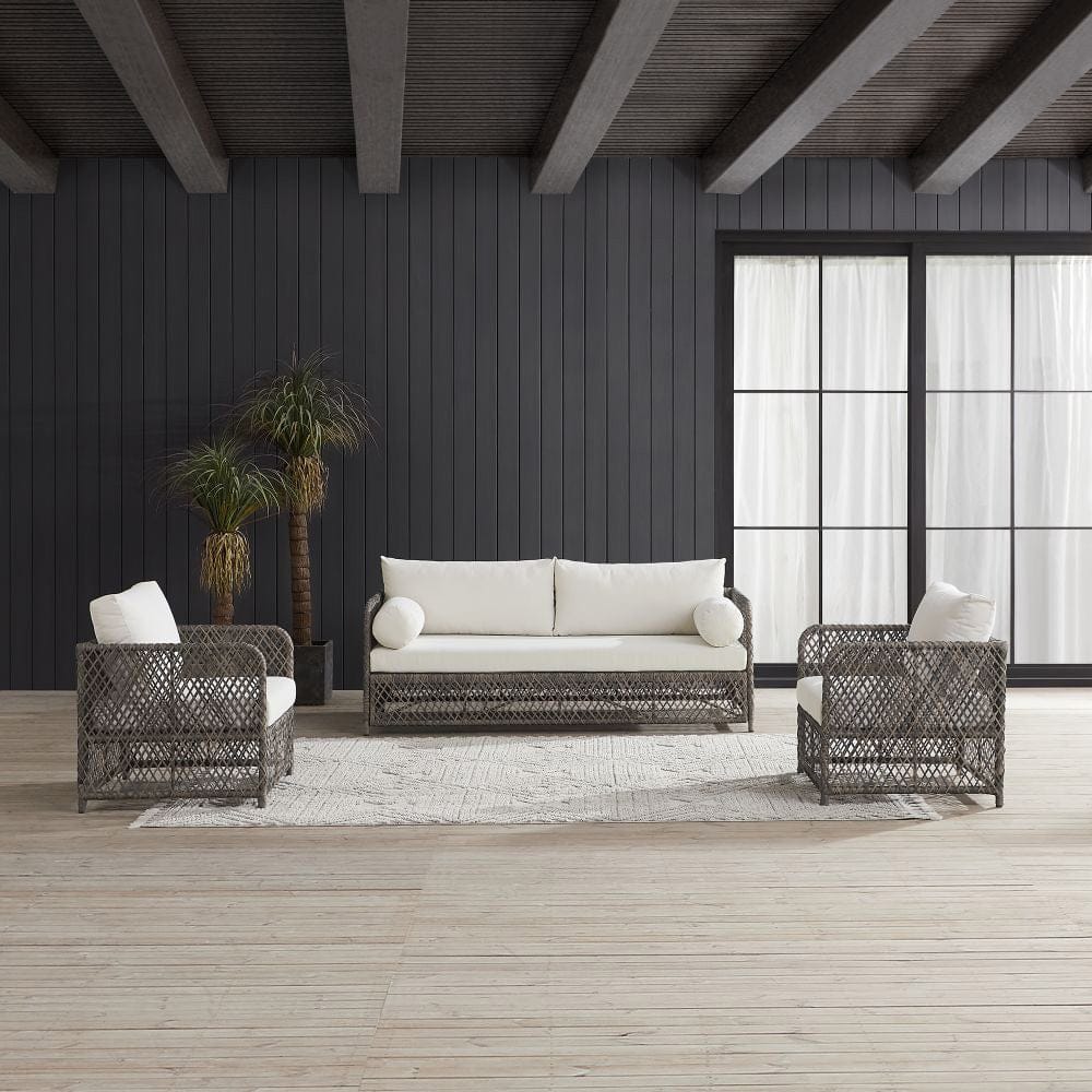 Crosley Furniture - Granite Bay 3Pc Wicker Outdoor Sofa Patio Furniture Set - Sofa & 2 Chairs - KO70365ST-CR view 7