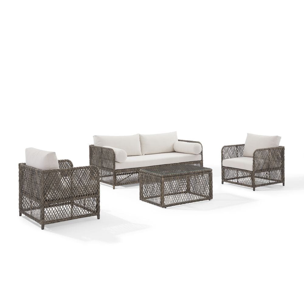 Crosley Furniture - Granite Bay 4Pc Wicker Outdoor Sofa Patio Furniture Set - Sofa, Coffee Table, & 2 Chairs - KO70364ST-CR view 3