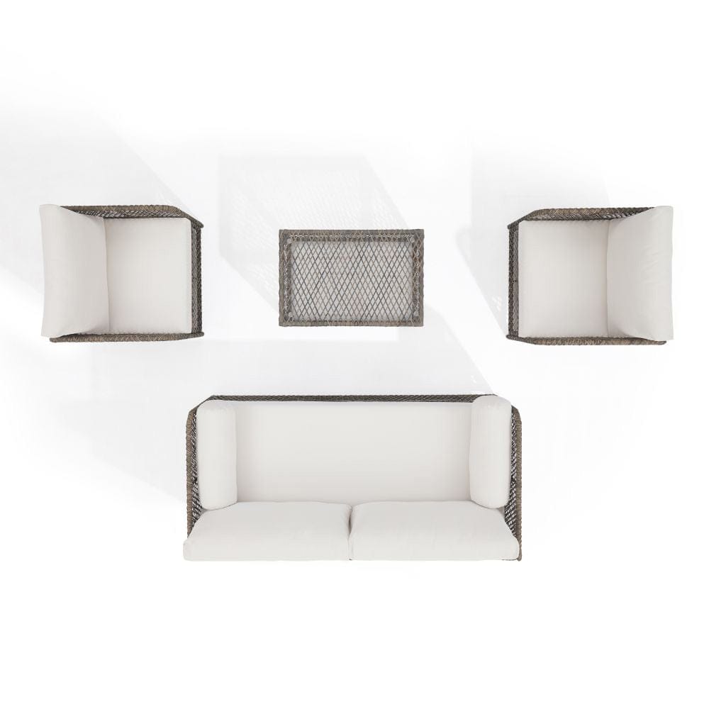 Crosley Furniture - Granite Bay 4Pc Wicker Outdoor Sofa Patio Furniture Set - Sofa, Coffee Table, & 2 Chairs - KO70364ST-CR view 5
