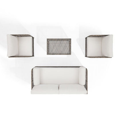 Crosley Furniture - Granite Bay 4Pc Wicker Outdoor Sofa Patio Furniture Set - Sofa, Coffee Table, & 2 Chairs - KO70364ST-CR view 5