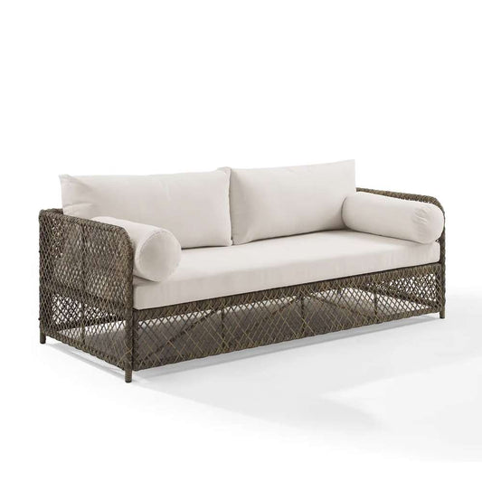 Crosley Furniture - Granite Bay Wicker Outdoor Sofa Creme/Stone - KO70361ST-CR veiw 1
