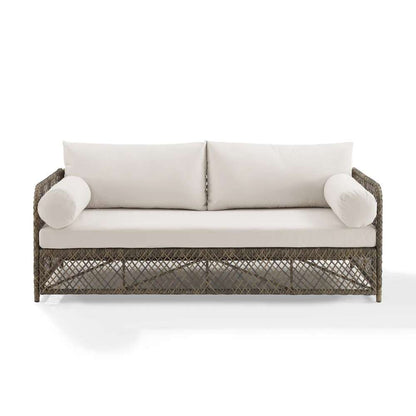Crosley Furniture - Granite Bay Wicker Outdoor Sofa Creme/Stone - KO70361ST-CR veiw 2
