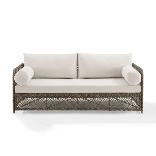 Crosley Furniture - Granite Bay Wicker Outdoor Sofa Creme/Stone - KO70361ST-CR veiw 2