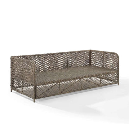 Crosley Furniture - Granite Bay Wicker Outdoor Sofa Creme/Stone - KO70361ST-CR veiw 3