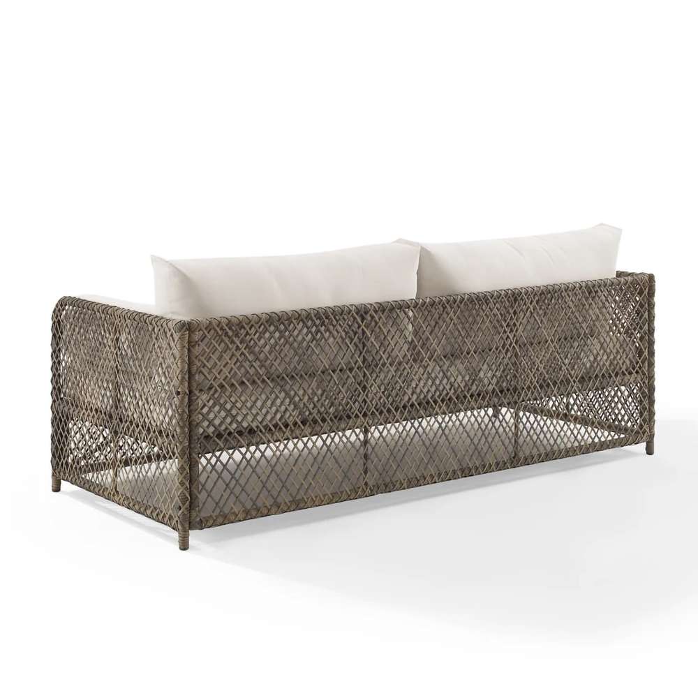 Crosley Furniture - Granite Bay Wicker Outdoor Sofa Creme/Stone - KO70361ST-CR veiw 4