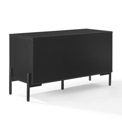 Crosley Furniture - Greenwich Medium Record Player Stand With Vinyl Storage - CF1155-BK view 3