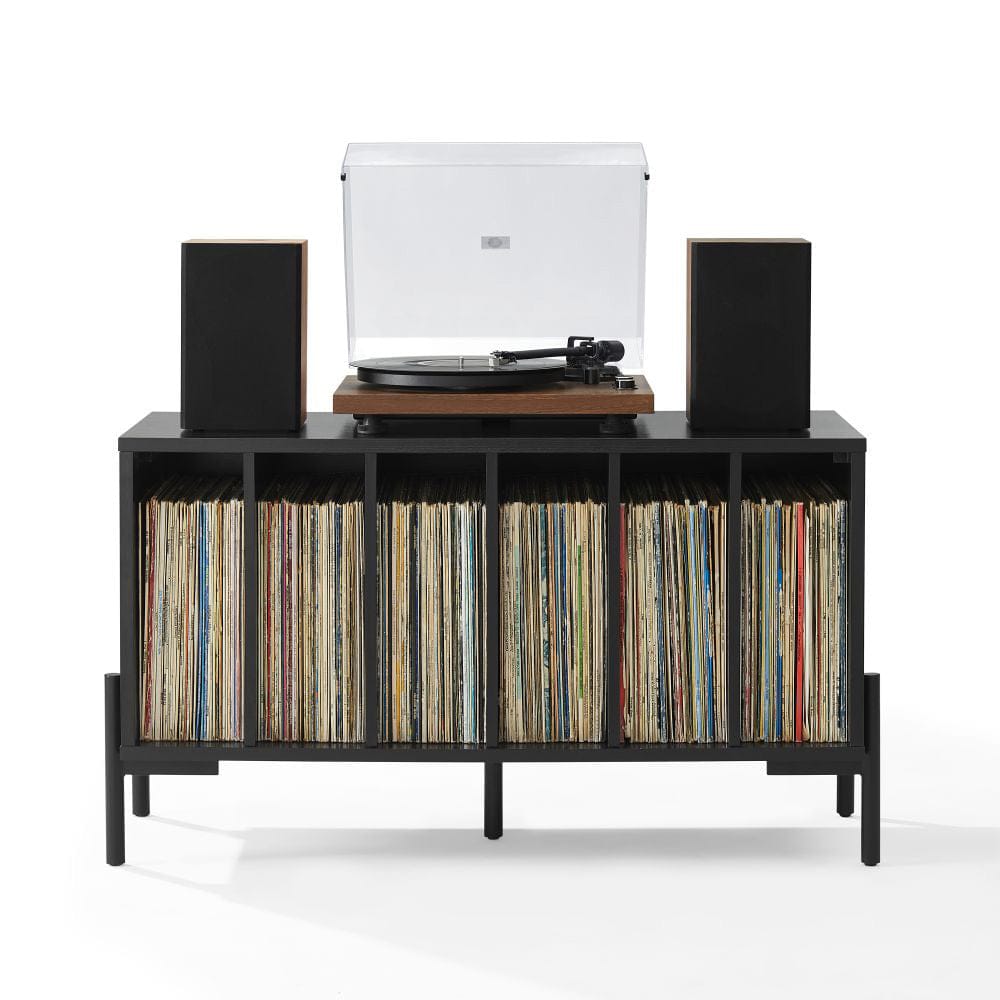 Crosley Furniture - Greenwich Medium Record Player Stand With Vinyl Storage - CF1155-BK view 4