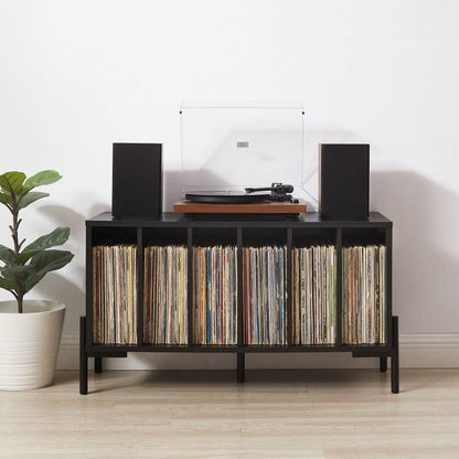 Crosley Furniture - Greenwich Medium Record Player Stand With Vinyl Storage - CF1155-BK view 5
