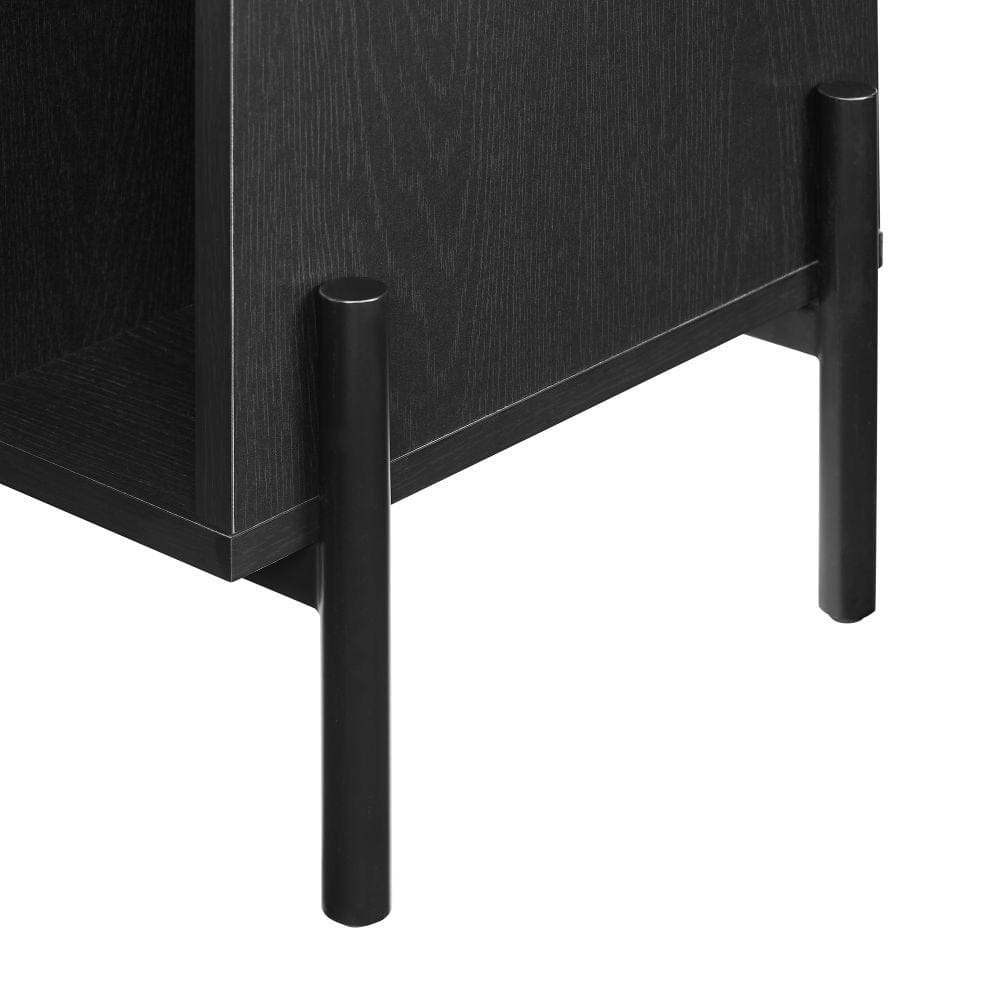 Crosley Furniture - Greenwich Medium Record Player Stand With Vinyl Storage - CF1155-BK view 0