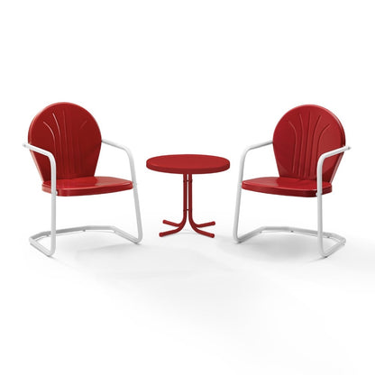 Crosley Furniture - Griffith 3 Piece Outdoor Chat Set Red/Red - 2 Chairs, Side Table - KO10004RE-RE veiw 1