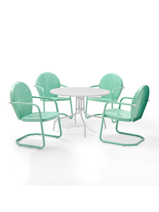 Crosley Furniture - Griffith Metal Five Piece Outdoor Dining Set in Aoua - KOD10010AQ veiw 1