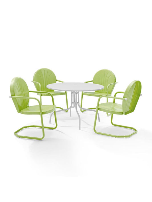 Crosley Furniture - Griffith Metal Five Piece Outdoor Dining Set in Key Lime - KOD10010KL veiw 1