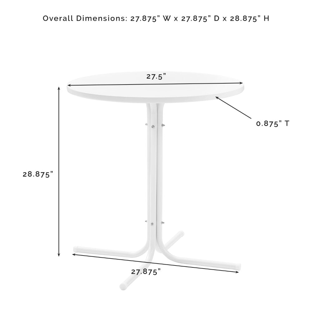 Crosley Furniture - Griffith Outdoor Bistro Table White Satin - CO1014-WH veiw 3