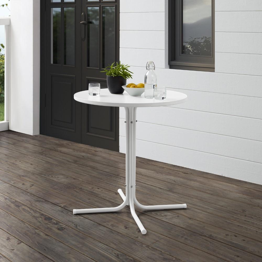 Crosley Furniture - Griffith Outdoor Bistro Table White Satin - CO1014-WH veiw 4