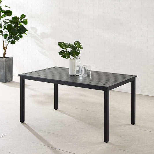 Crosley Furniture - Hansen Outdoor Metal Dining Table Matte Black - CO6305-MB veiw 1