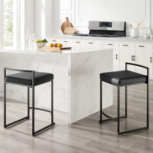 Crosley Furniture Harlowe 2Pc Counter Stool Set Black/Matte Black - 2 Stools - CF501924-BK veiw 1