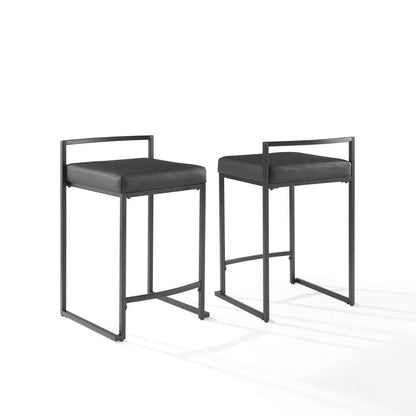 Crosley Furniture Harlowe 2Pc Counter Stool Set Black/Matte Black - 2 Stools - CF501924-BK veiw 4