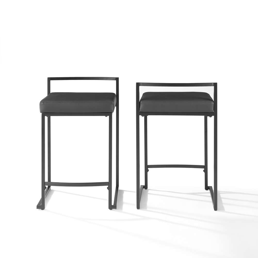 Crosley Furniture Harlowe 2Pc Counter Stool Set Black/Matte Black - 2 Stools - CF501924-BK veiw 5