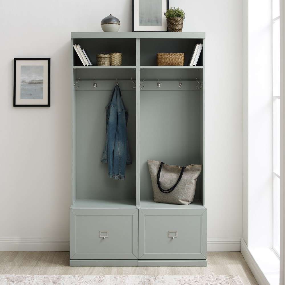 Crosley Furniture - Harper 2Pc Entryway Set Gray - 2 Hall Trees - KF31007GY veiw 3