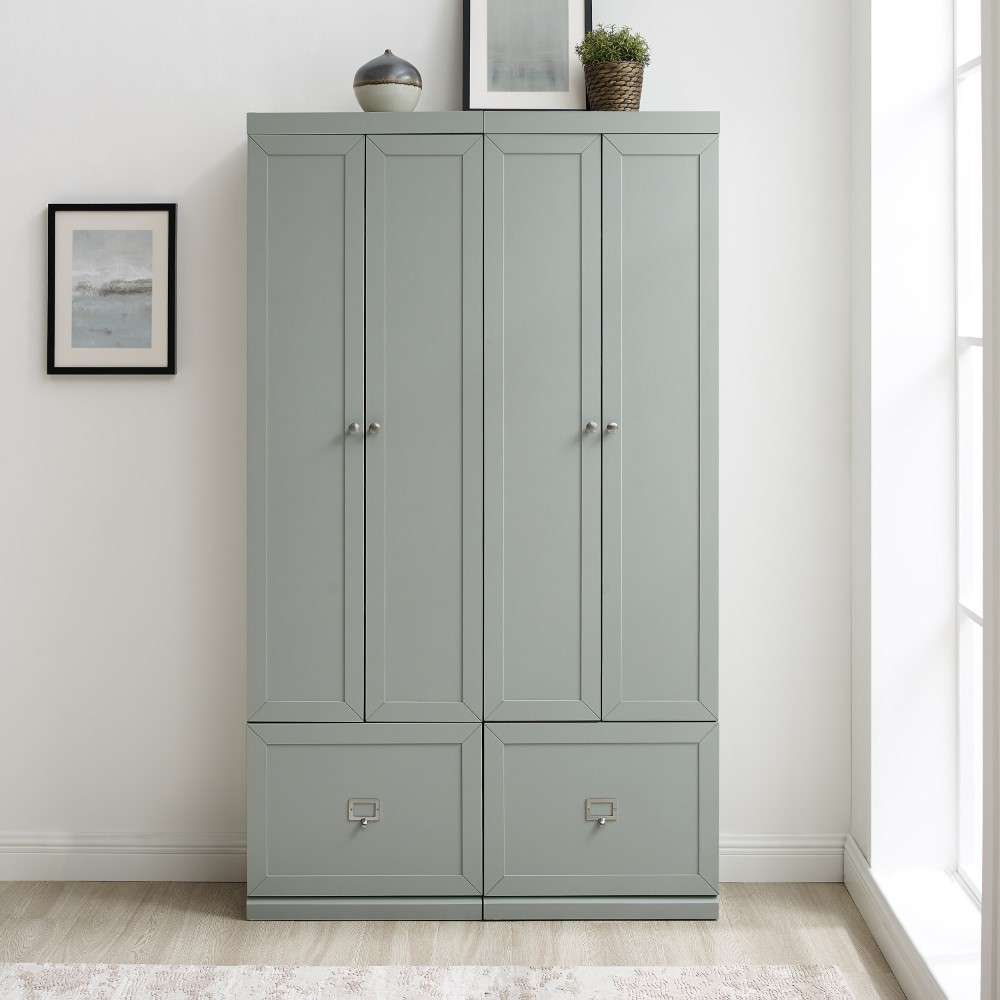 Crosley Furniture - Harper 2Pc Entryway Set Gray - 2 Pantry Closets - KF31009GY veiw 3