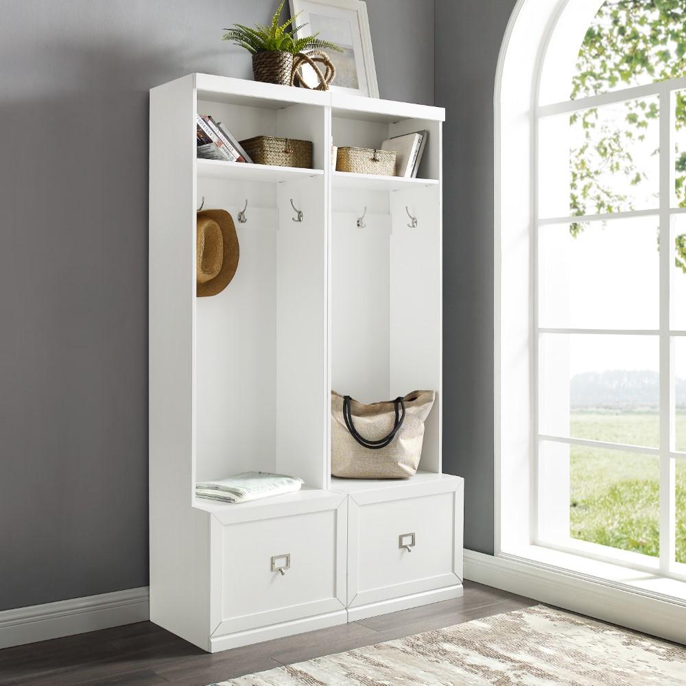 Crosley Furniture - Harper 2 Piece Entryway Set White - 2 Hall Trees - KF31007WH veiw 8