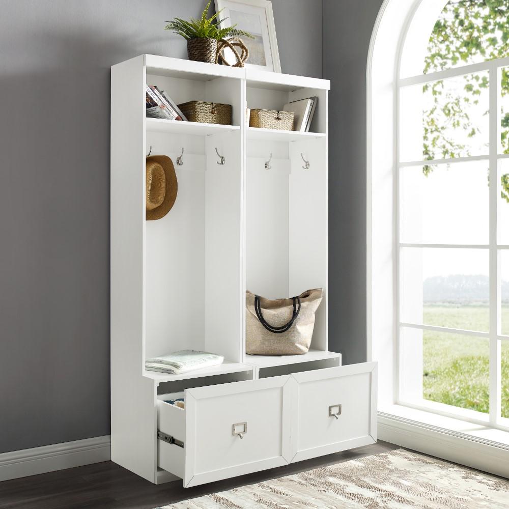 Crosley Furniture - Harper 2 Piece Entryway Set White - 2 Hall Trees - KF31007WH veiw 9