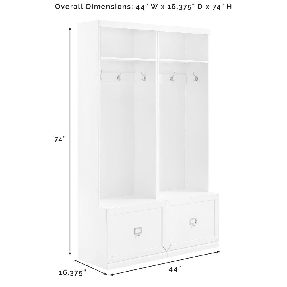 Crosley Furniture - Harper 2 Piece Entryway Set White - 2 Hall Trees - KF31007WH veiw 11