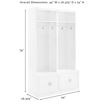 Crosley Furniture - Harper 2 Piece Entryway Set White - 2 Hall Trees - KF31007WH veiw 11